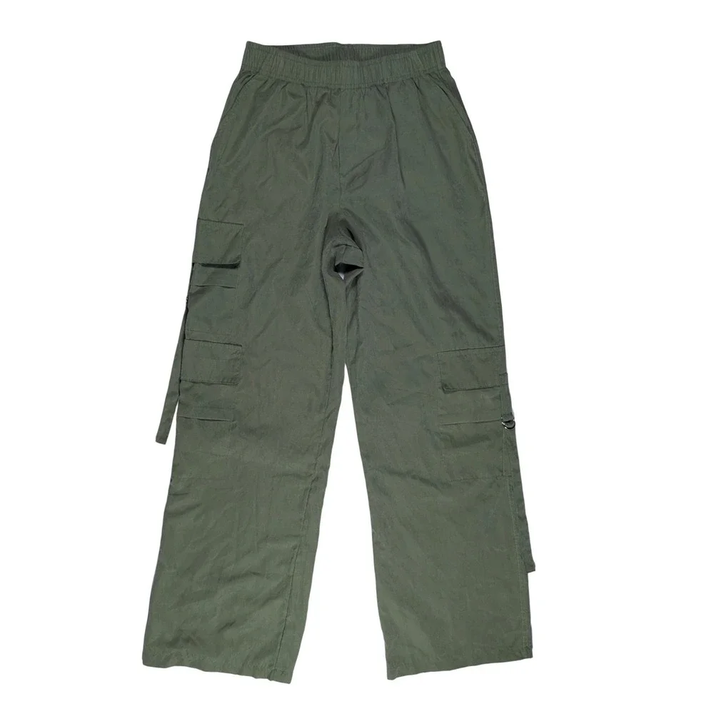 Love Poem by Block Green Wide Leg Cargo Pants Utility Gorpcore Streetwear Sz S